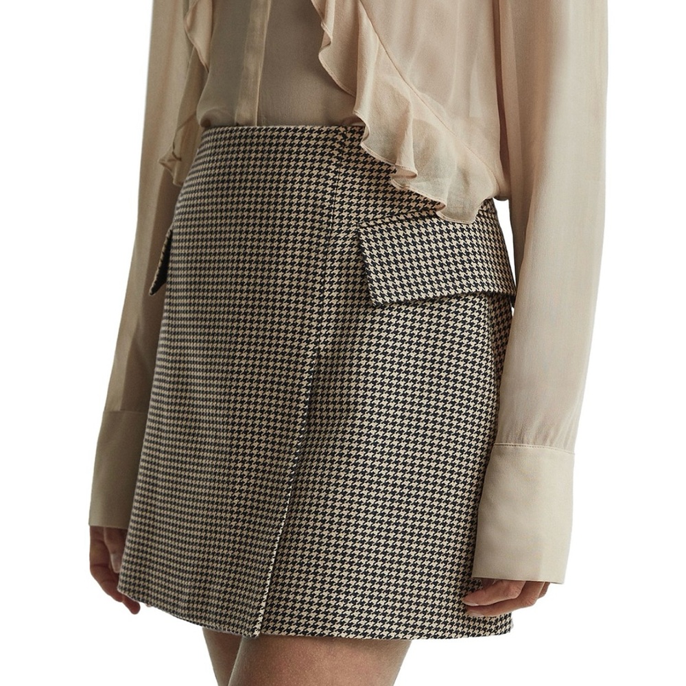Reiss Ella Dogtooth Mini Skirt